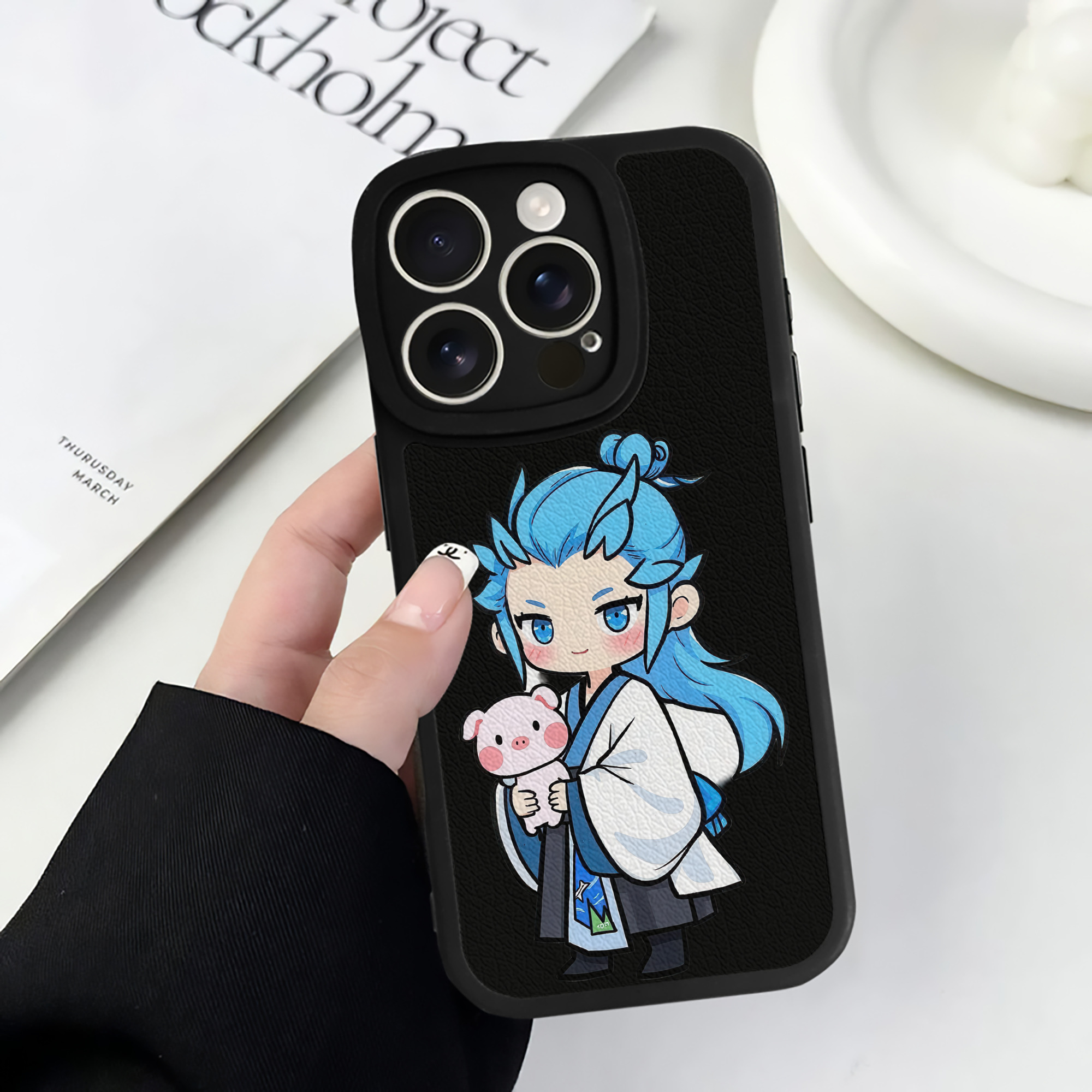 （画像用） Ne Zha 2 ナタ 魔童の大暴れ 【iPhone 16シリーズ対応】シリコンスマホケース（レザー調） 材質：シリコン